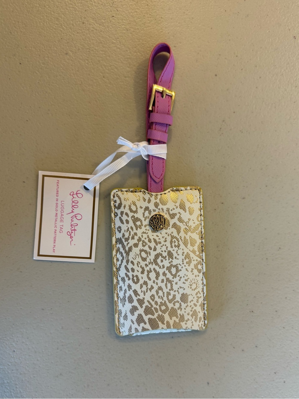 Lilly Pulitzer Luggage Tag in ‘Gold Metallic Pattern Play’ - *NWT*